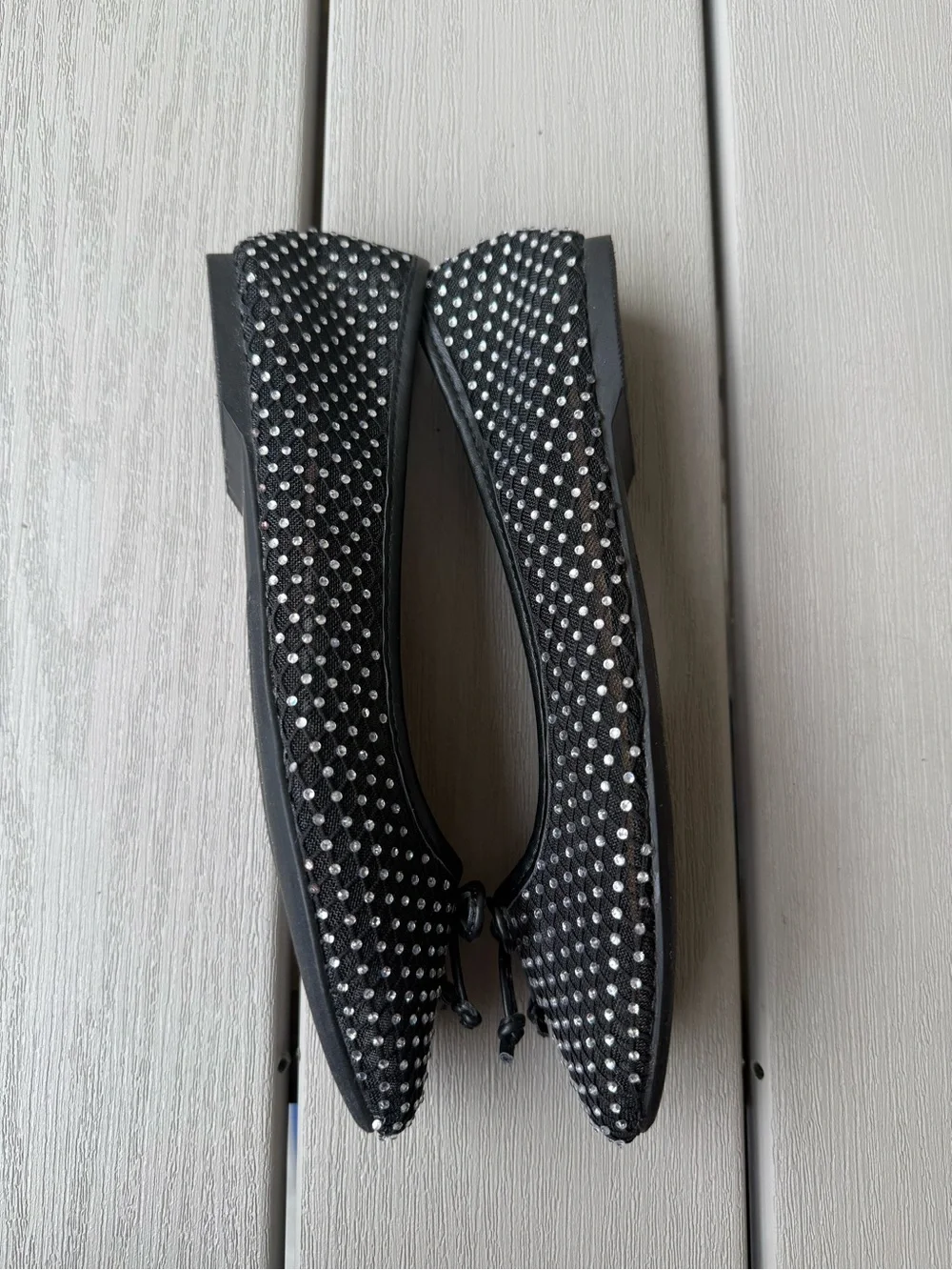 DV by Dolce Vita Marceline Black Mesh Rhinestone Ballet Flats Size 8 NWOT